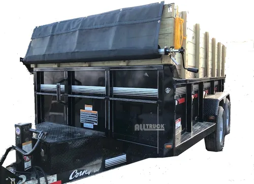 Vista 4 de All Truck Products - Kit de rodillos de lona de manivela de 7 pies 6 pulgadas x 12 pies con lona de malla negra para camión volquete o remolque