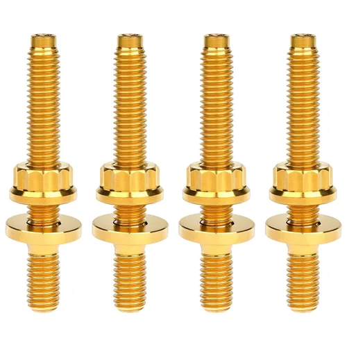 Vista 23 de Tornillo de titanio M8 M10x45 54 55 2.559 in paso 1.25 Kit de pernos de escape automotriz Kit tornillos, tuercas y arandelas Kit de 4 piezas