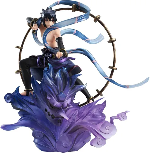 Vista 3 de MegaHouse Naruto Shippuden Sasuke Uchiha Raijin GEM Series Remix Figura de estatua