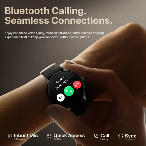 Vista 4 de Fire-Boltt Phoenix Pro - Reloj inteligente de llamadas Bluetooth de 1.390 in (1.39 pulgadas), asistente de voz AI, cuerpo de metal con más de 120