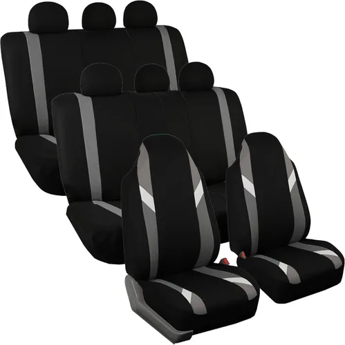 Vista 16 de FH Group Tres filas de 7 plazas, fundas de asiento modernistas de alta calidad, se adaptan a la mayoría de automóviles, camiones, SUV y camionetas
