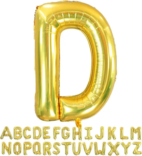 Vista 11 de Globos dorados de la letra A de 40 pulgadas, globos grandes del alfabeto A, helio dorado, de papel de aluminio de mylar, para decoración