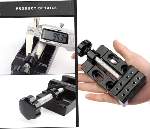 Vista 3 de Mini abrazadera de banco de mesa plana Vicio ajustable taladro prensa vicio para joyería DIY Nuclear perforación nuclear talla reloj herramienta
