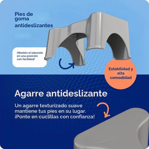 Vista 7 de Squatty Potty The Original - Taburete de inodoro para baño, color gris, 9 pulgadas