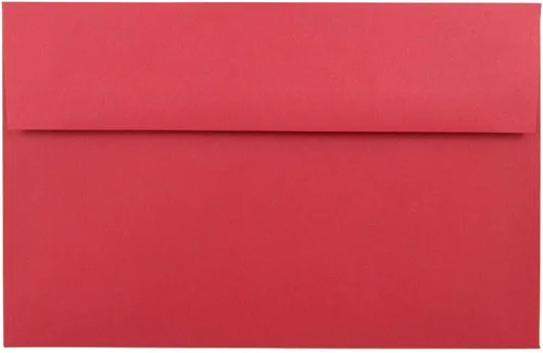 Vista 4 de JAM PAPER Sobres de invitación de colores A1 de 4 barras - 3 5/8 x 5 1/8 - Rojo reciclado - 100 unidades Pack of 100