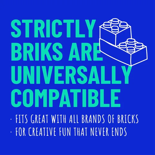 Vista 4 de Strictly Briks Placas Base Apilables - Paquete de 24 de 10"x10", 32x32 Conectores, Compatible con Lego para Construir Escenas de Ciudad, Arcoír