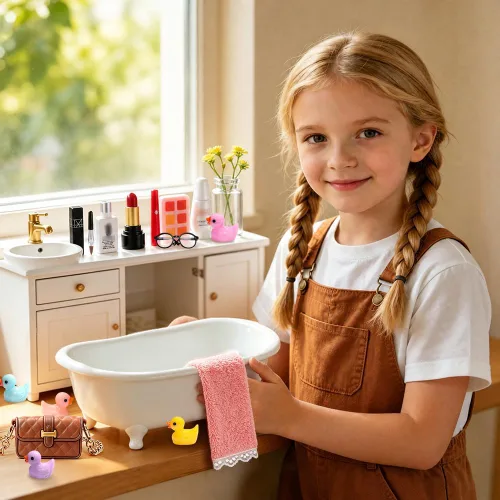 Vista 7 de 92pcs casa de muñecas Mini joyería caja de almacenamiento miniatura Estuche cosmético para casa de muñecas