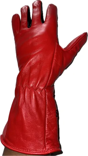 Vista 4 de EPT Bull Ropes Bull Riding Glove Adult & Youth Left or Right Hand - Red & Black Leather Sz: 5.0-10.5