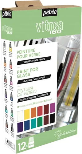Vista 3 de Pebeo Vitrea 160 Exploration Set Gloss 12 x 0.7 fl oz, surtido, 0.67 fl oz (paquete de 12)