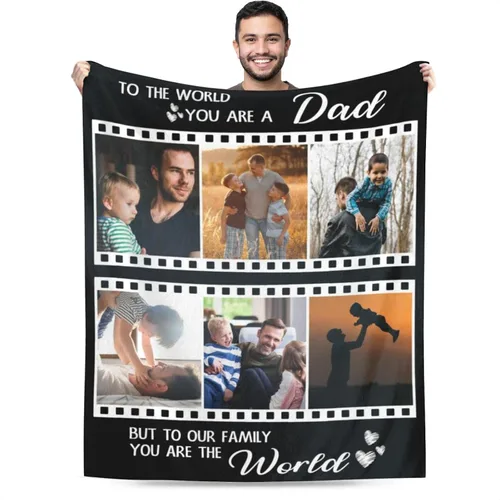 Vista 7 de Manta personalizada con imagen, mantas personalizadas para familia, marido, esposa, en cumpleaños, Navidad