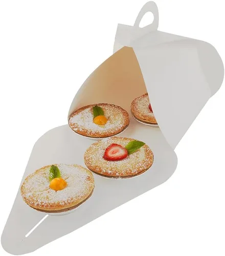 Vista 15 de Restaurantware Ingenero - Cajas para pasteles de 6.5 pulgadas con asas, 100 loncheras con asa integrada, forro resistente a la grasa para postres
