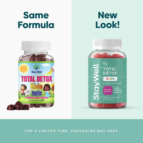 Vista 2 de Stay-Well Naturals Natural Zeolite Heavy Metal Detox Kids, gomita masticable, zeolita micronizada, limpieza total de metales corporales, limpieza