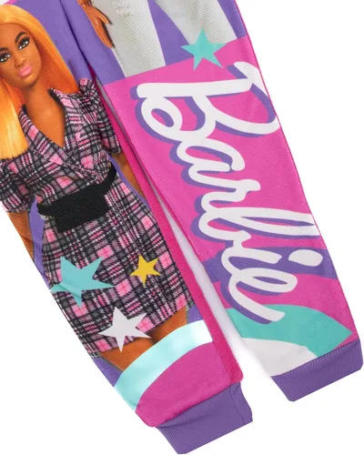 Vista 6 de Barbie Ropa de dormir rosa todo en uno para niña Experimenta el encanto con este cómodo mameluco rosa Ideal para relajarse