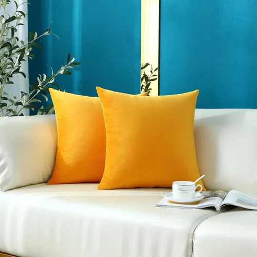 Vista 53 de mixeoo Comfy - Juego de 2 fundas de almohada decorativas de terciopelo grueso sólido y grueso, súper suaves, decoración del hogar para sofá, sala
