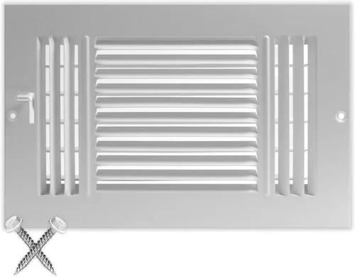 Vista 16 de HVAC Premium Rejilla de Suministro de Aire de 1 Vía de 10'' X 6'' - Tapa de Ventilación y Difusor - Cara Plana Estampada - Blanco