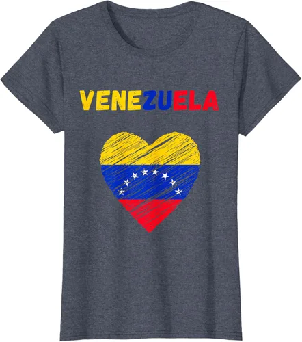 Vista 72 de Camiseta con la bandera venezolana con corazón de Venezuela, Negro