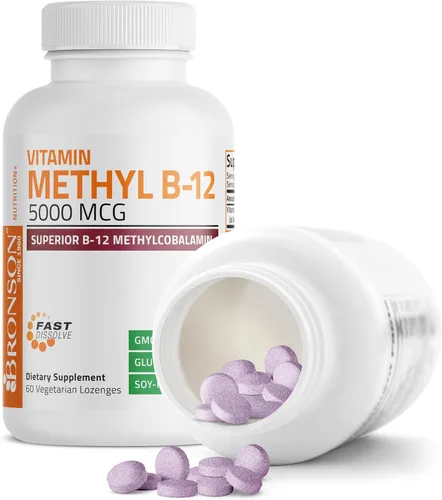 Vista 4 de Bronson Metil B12 5000 mcg Vitamina B12 Metilcobalamina Energía y Apoyo Cerebral 60 Pastillas