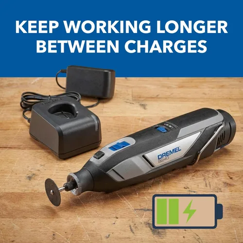 Vista 10 de Kit de herramienta rotatoria inalámbrica de 12V Dremel 8240-5 con velocidad variable y empuñadura cómoda - Incluye paquete de batería de 2AH