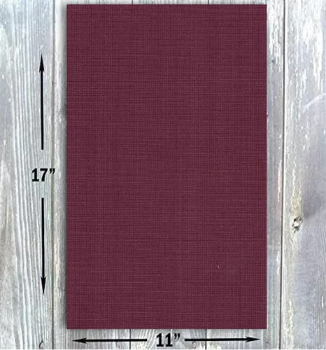 Vista 3 de Hamilco Burgandy Linen - Papel grueso de cartulina texturizada, 11 x 17 pulgadas, peso pesado, 80 libras, cartulina - Paquete de 25