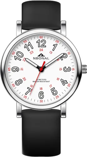 Vista 2 de NBONAL Nurse Watch for Medical Doctor Professionals Student Easy Read Dial with Luminous 24 Hours Red Second Soft Silicone Band 30M Waterproof
