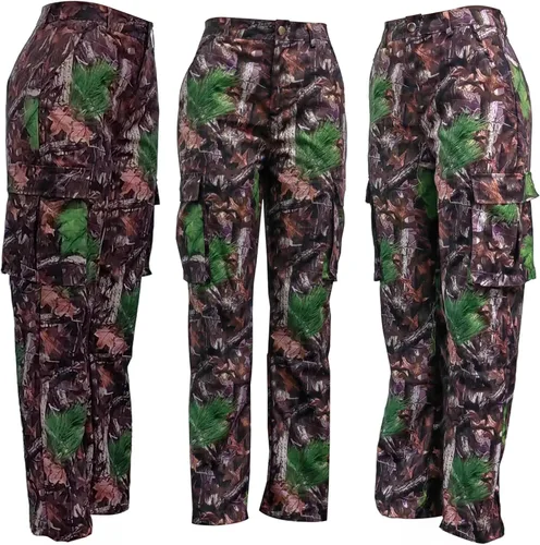Vista 5 de Vakkest Pantalones cargo de camuflaje de gran tamaño para mujer, pantalones deportivos de entrenamiento, camuflaje militar, fatiga con bolsillos