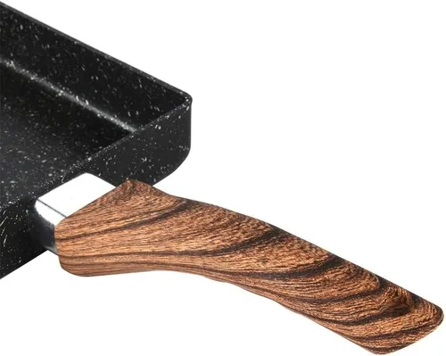 Vista 7 de HERCHR Tamagoyaki - Sartén rectangular antiadherente de 7.3 x 6 pulgadas, sartén para huevos japoneses, sartén pequeña de hierro fundido, mini