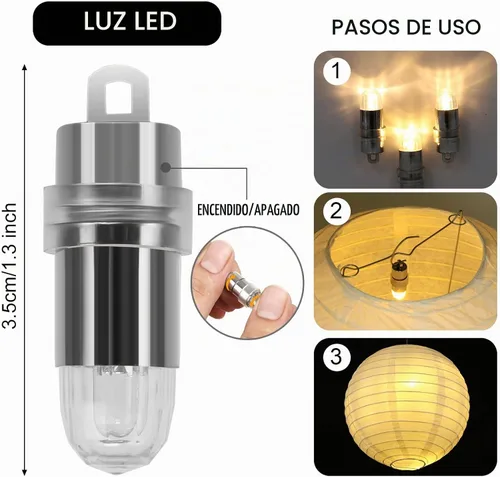 Vista 5 de LIHAO 20 linternas de papel coloridas con luces, multicolor Varios