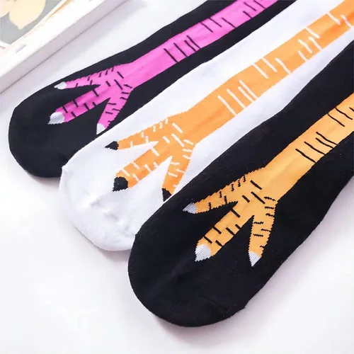 Vista 6 de 2 pares de calcetines de pierna de pollo para mujer, calcetines de compresión, calcetines de patas de pollo, accesorios de rendimiento