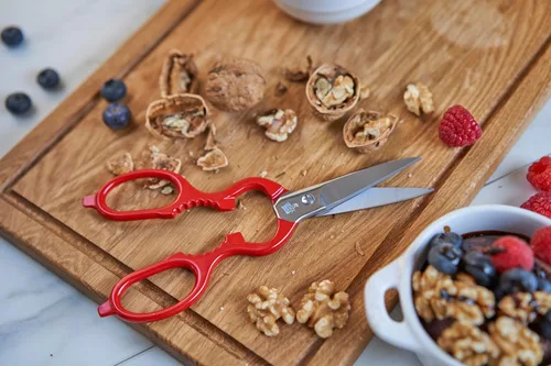 Vista 2 de ZWILLING Tijeras de cocina multiusos forjadas, mango rojo