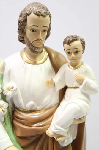 Vista 9 de Vittoria Collection Escultura de estatua religiosa católica de San José con el Santo Niño Jesús de 25.5 pulgadas, hecha en Italia