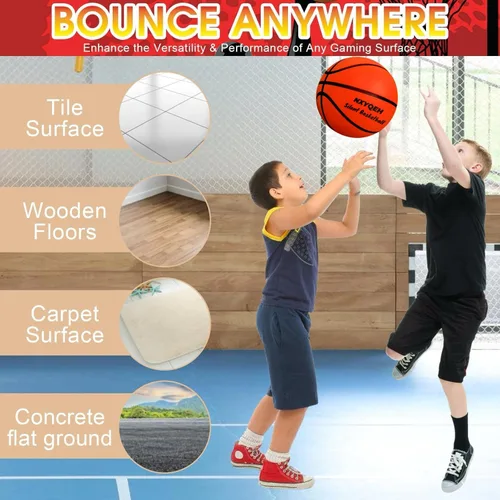 Vista 6 de Balón de baloncesto silencioso tamaño 7 y tamaño 3 - Paquete no deformable, nuevo peso mejorado de 600g, balón de baloncesto sin aire ranurado