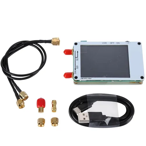 Vista 6 de 2.8 inch LCD Display NanoVNA VNA HF VHF UHF UV Vector Network Analyzer Antenna Analyzer + Battery(Black)
