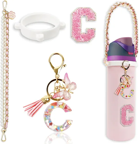 Vista 76 de Letter Handle Strap Accessories with Cute Initial Charm Compatible with Owala Water Bottle 24oz 32oz 40oz Owala Kids