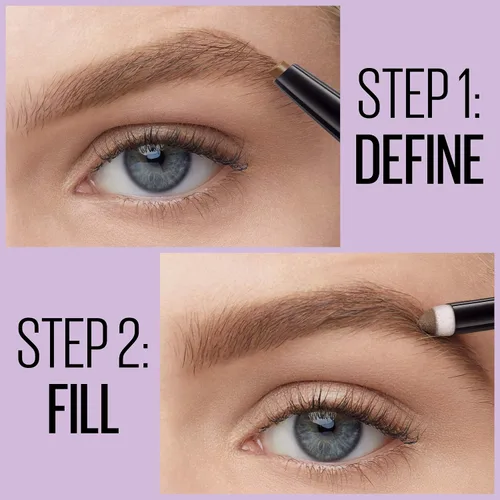Vista 3 de Maybelline Express Brow 2 en 1 lápiz y maquillaje de cejas en polvo, rubio claro, 1 unidad