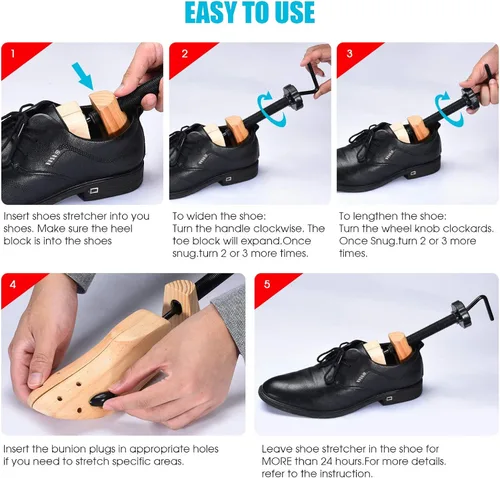Vista 4 de Ecom City Camilla de zapatos de madera profesional de 2 vías para mujeres y hombres (tamaño individual grande 9-13)