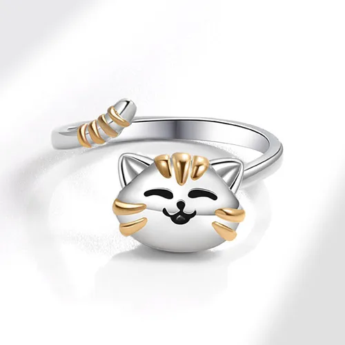 Vista 64 de Anillo de plata de ley 925, minimalista, ajustable, hecho a mano, para mujeres y niñas