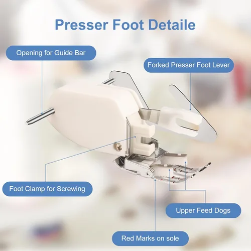 Vista 2 de Pie prensatelas con dedo abierto para caminar, apto para acolchado y costura de telas gruesas, compatible con máquina de coser Brother F033N F033