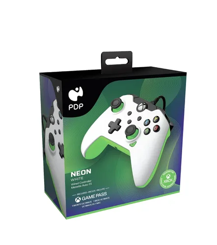 Vista 2 de PDP Wired Controller Neon White for Xbox Series XS, Gamepad, Wired Video Game Controller, Gaming Controller, Xbox One, Officially Licensed - Xbox