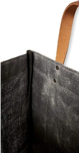 Vista 6 de Bolsa de mano ecológica con asa de cuero de yute y algodón