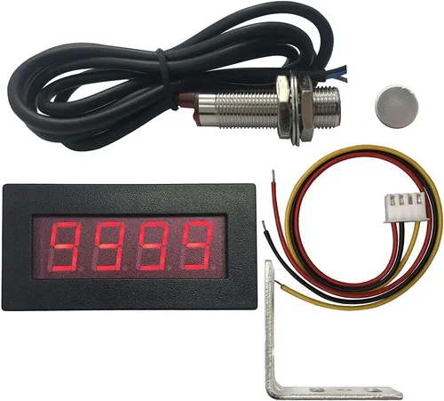 Vista 6 de DIGITEN - Tacómetro de 4 dígitos con LED azul, medidor de velocidad RPM + sensor magnético de proximidad Hall NPN + soporte de montaje para sensor