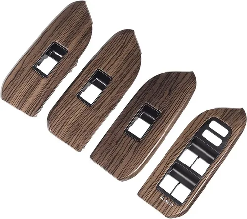 Vista 6 de Manija de puerta con textura de madera para Toyota Land Cruiser Prado 150 Panel de elevación de ventana Lc150 2010-2022 Accesorios de actualización