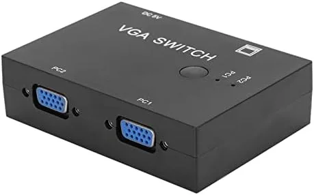Vista 9 de Caja de conmutación automática VGA de 2 puertos, accesorio de computadora con divisor VGA, 2 entradas, salida 2 puertos 2 en 1, accesorios