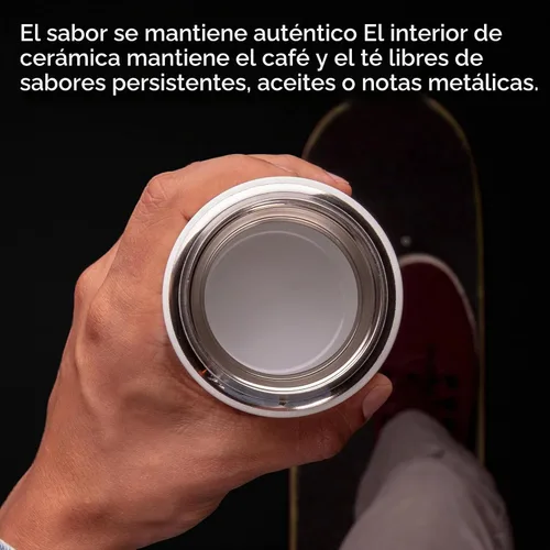 Vista 5 de Fellow Carter - Vaso de cerámica fría con forro de 16 onzas con tapa con Desert Rose