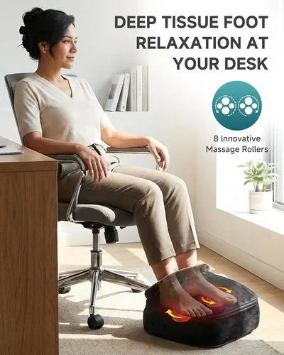 Vista 7 de Snailax Masajeador Shiatsu 2 en 1 para pies y espalda con calor, calentador de pies amasado, masaje eléctrico de pies, masajeadores para espalda