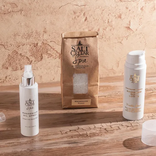 Vista 2 de Salt Cellar Paquete de bienestar de magnesio – baño de baño, loción corporal y aceite en aerosol para relajación, recuperación y cuidado personal