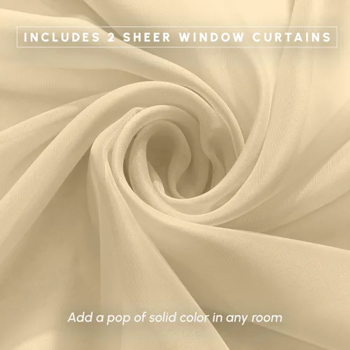 Vista 5 de Elegant Comfort Panel transparente de 2 piezas con bolsillo para barra de 2 pulgadas, cortinas de ventana de 40 pulgadas de ancho x 84 pulgadas