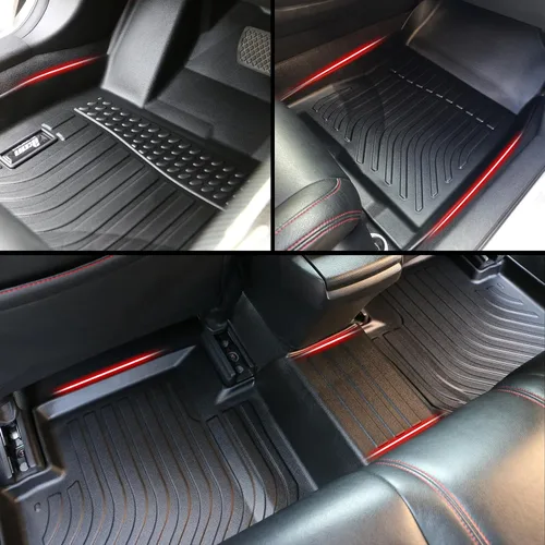 Vista 3 de IKON MOTORSPORTS Alfombrillas de suelo de TPE 3D, compatibles con Mercedes-Benz Clase GLC 2023-2024, forros antideslizantes impermeables para todo