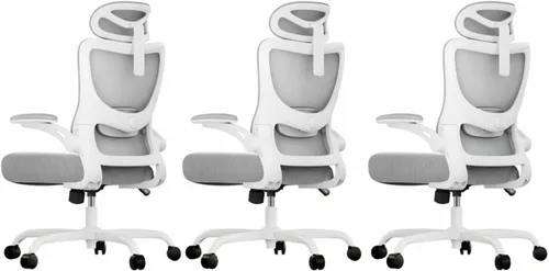 Vista 16 de Marsail - Silla ergonómica de oficina - Silla de escritorio con respaldo alto de malla y soporte lumbar ajustable, silla giratoria con ruedas