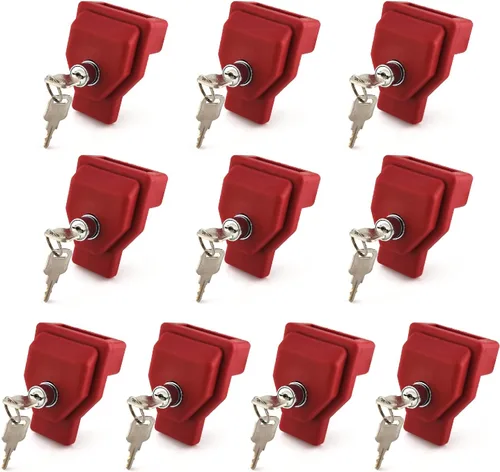 Vista 9 de Plástico, Cerradura de Mano Glad, con Llave Igual, Paquete de 3