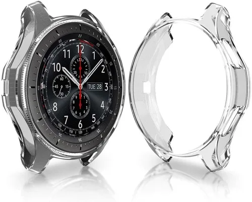 Vista 5 de FitTurn Compatible con Gear S3 Frontier SM-R760, marco de metal de TPU suave a la moda, resistente a los golpes, a prueba de golpes, carcasa